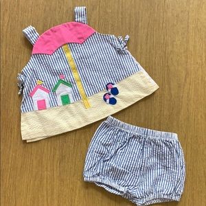 Florence Eiseman Baby girls beach scene outfit 9M